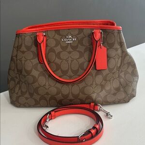 Coach Margot Small Carry-All with Orange Interior